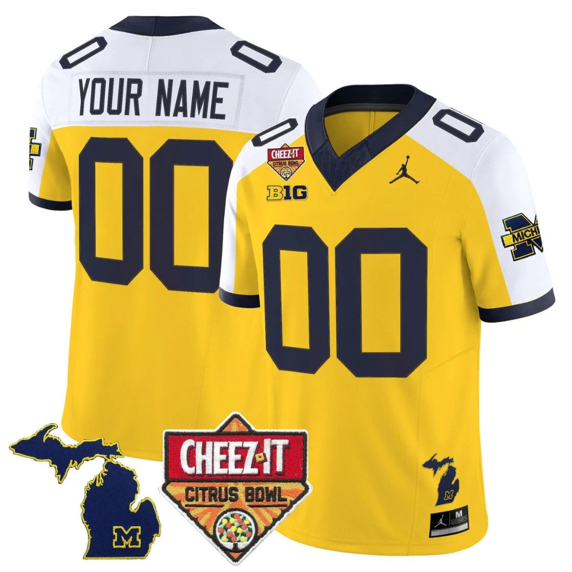 Custom Michigan Wolverines Jersey 2025 Cheez-It Citrus Bowl Stitched by My Store NCAA Football Jerseys