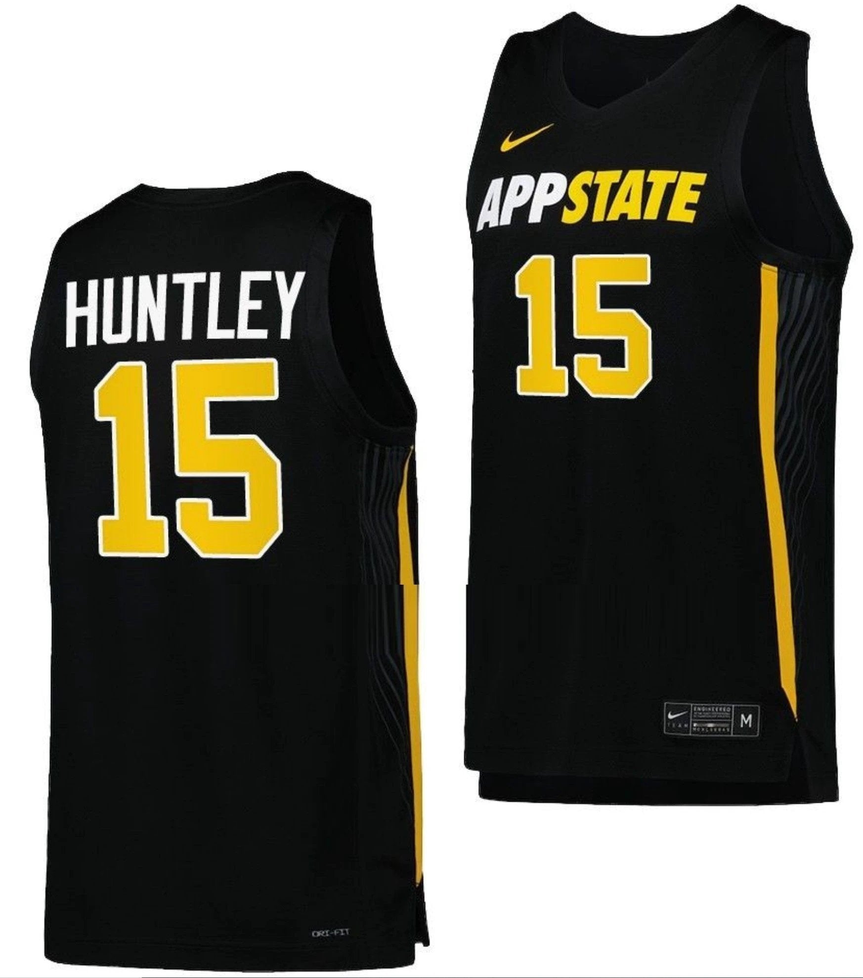 CJ Huntley Jersey Appalachian State Mountaineers College Basketball Black #15 by My store basketball