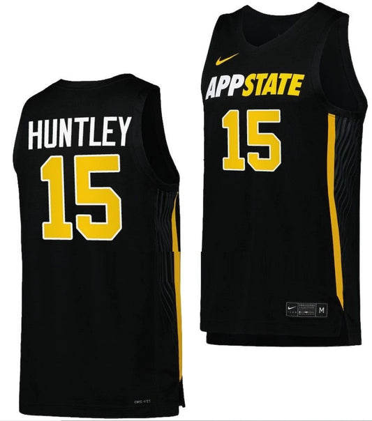 CJ Huntley Jersey Appalachian State Mountaineers College Basketball Black #15 by My store basketball