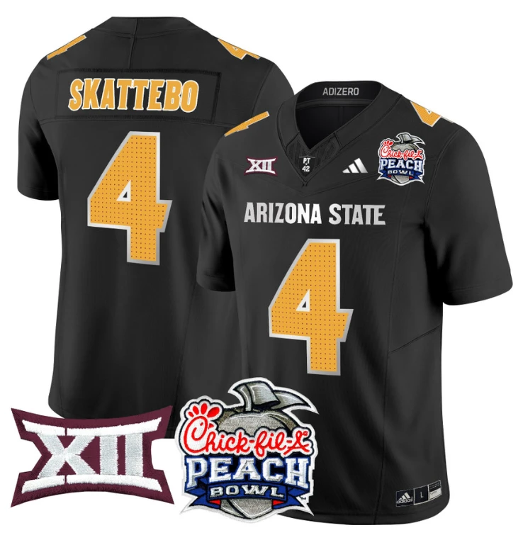 Cam Skattebo Jersey #4 Arizona State Sun Devils 2025 Peach Bowl Black by My Store