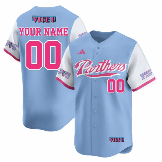 Custom FIU Baseball Jersey Name, Number 2025 Vice U All Stitched Blue by My Store