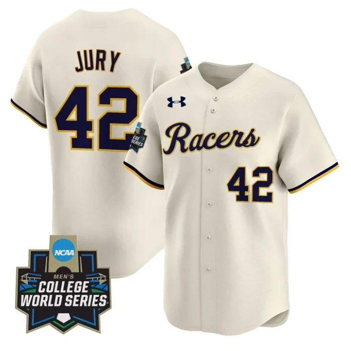 Charlie Jury Jersey #42 Murray State Racers 2025 World Series Stitched Cream by My Store