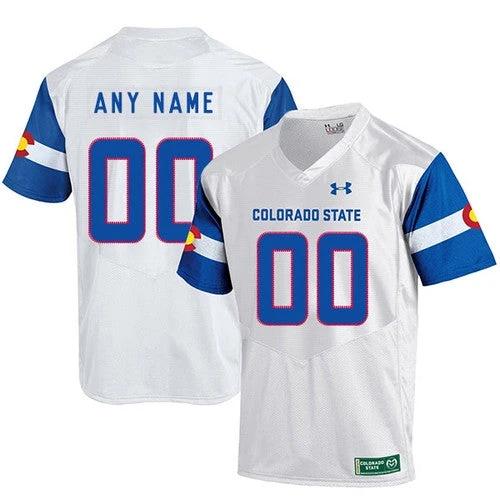 Custom Colorado State Rams Jersey Name and Number NCAA College Football White by My Store