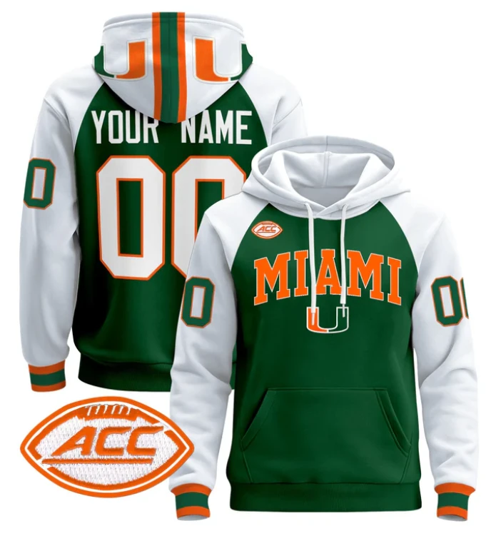 Custom Miami Hurricanes Hoodie Name, Number 2024 Pullover V2 by Hoodie Pullover