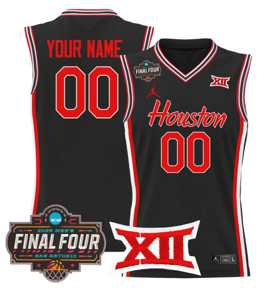 Custom Houston Cougars Jersey 2025 Final Four Patch Basketball Stitched Black by My store basketball