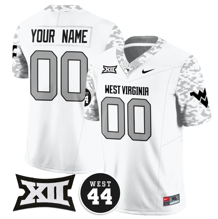 Custom West Virginia Mountaineers Jersey Name and Number 2024 Vapor Limited Football Honor Jerry West Stitched White by My Store