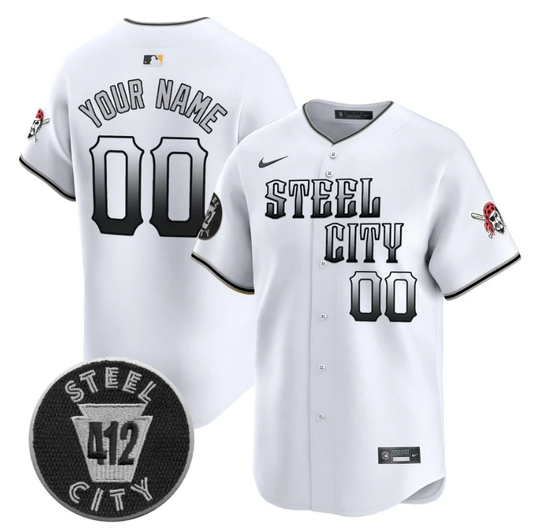 Custom Pittsburgh Pirates Jersey 412 Patch Vapor Premier Limited V8 Stitched White by My Store