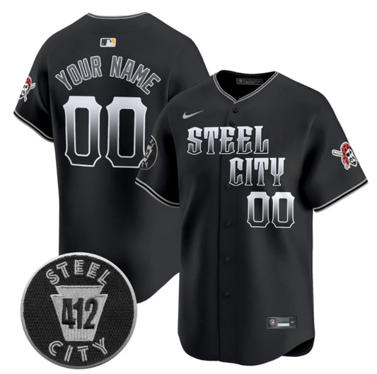 Custom Pittsburgh Pirates Jersey 412 Patch Vapor Premier Limited V8 Stitched Black by My Store