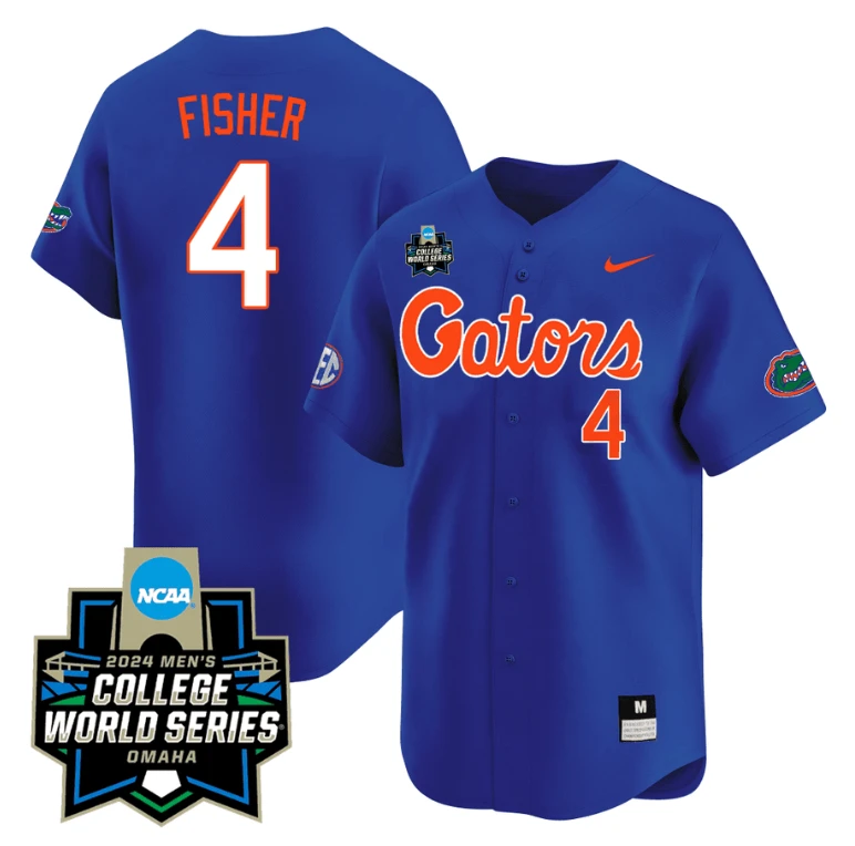 Cade Jersey #4 Florida Gators 2024 College World Series Vapor Premier Limited NCAA Baseball Stitched Gators Blue by My Store
