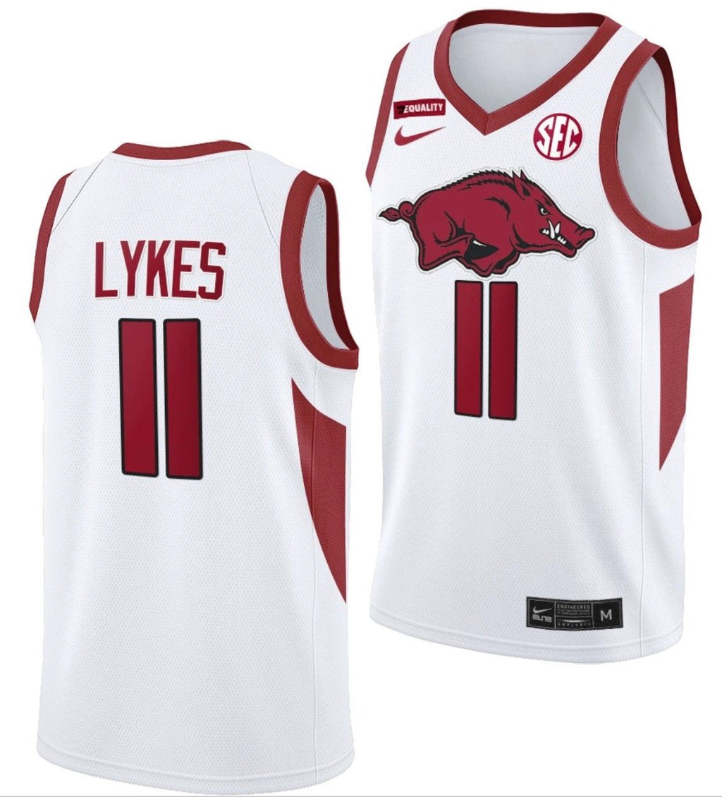Chris Lykes Jersey Arkansas Razorbacks College Basketball Equality White #11 by My store basketball