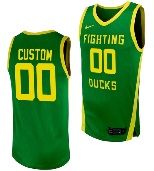 Custom Oregon Ducks Jersey Name and Number Replica College Basketball uniform Green by My store basketball