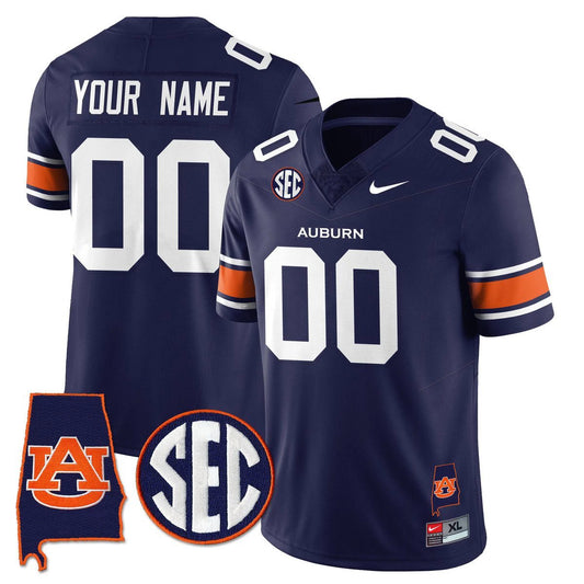 Custom Auburn Tigers Jersey Name, Number Alabama Patch Vapor Stitched Navy by My Store NCAA Football Jerseys