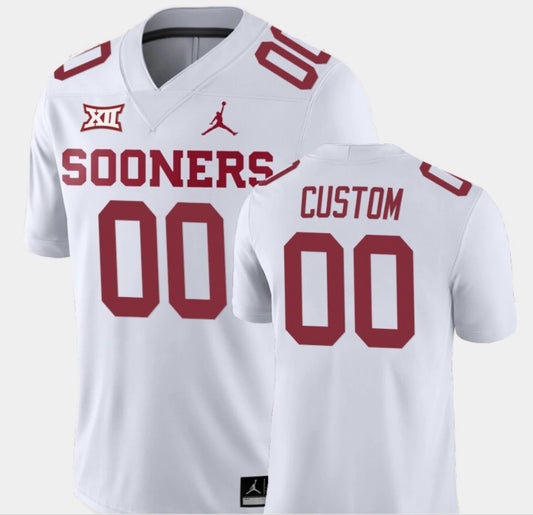 Custom Oklahoma Sooners Jersey Name and Number NCAA College Football Away White by My Store