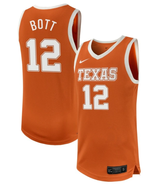 Cole Bott Jersey #12 Texas Longhorns NIL Basketball Texas Orange by My store basketball