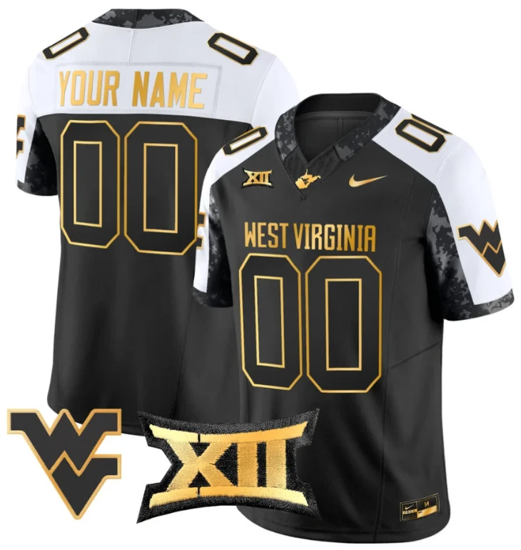 Custom West Virginia Mountaineers Jersey Name, Number Gold Vapor Football Alternate by My Store