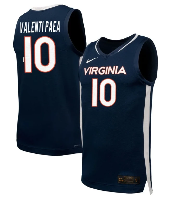 Casey Valenti Paea Jersey #10 Virginia Cavaliers Unisex NIL Basketball Navy by My store basketball