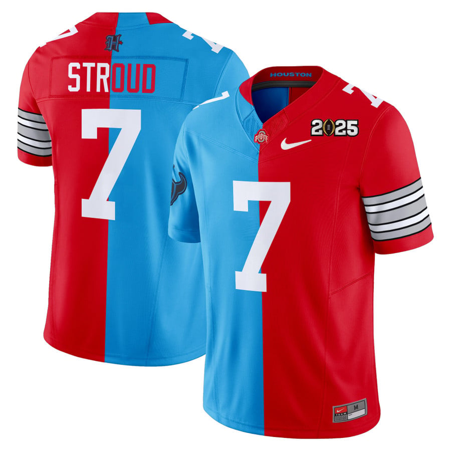 C.J. Stroud Jersey #7 Ohio State Buckeyes 2025 Split Vapor Limited Stitched by My Store NCAA Football Jerseys
