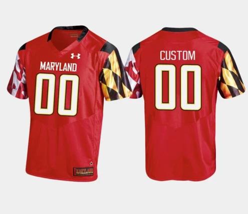 Custom Maryland Terrapins Jersey Name and Number NCAA College Football Under Armour Red by My Store