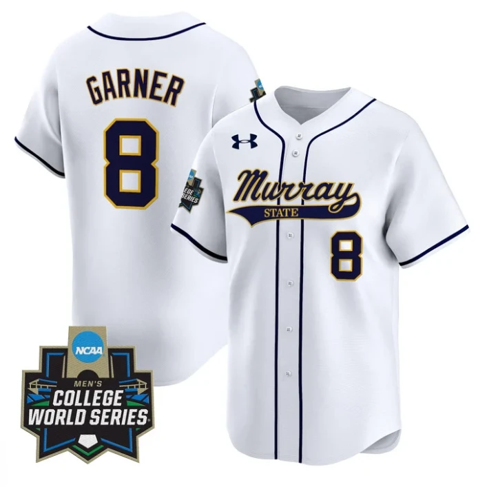 Carson Garner Jersey #8 Murray State Racers 2025 World Series Stitched White by My Store