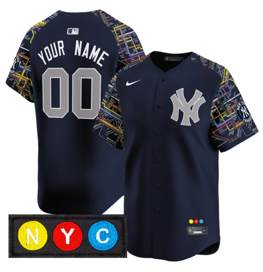 Custom New York Yankees Jersey Subway Style Vapor Premier Limited - Stitched by My Store