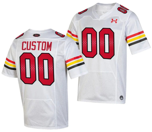 Custom Maryland Terrapins Jersey Name and Number White College Football 2023 by My Store