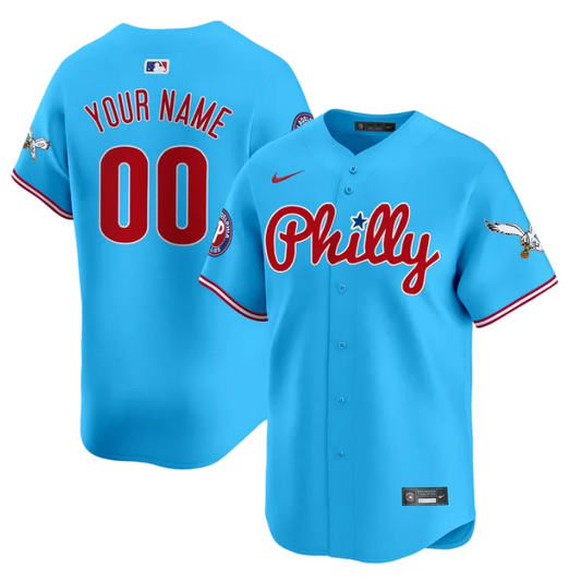 Custom Phillies and Eagles Jersey Name, Number Vapor Premier Limited Stitched Light Blue by My Store