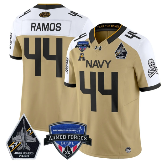 Colin Ramos Jersey #44 Navy Midshipmen 2025 Armed Forces Bowl Gold Alternate by My Store
