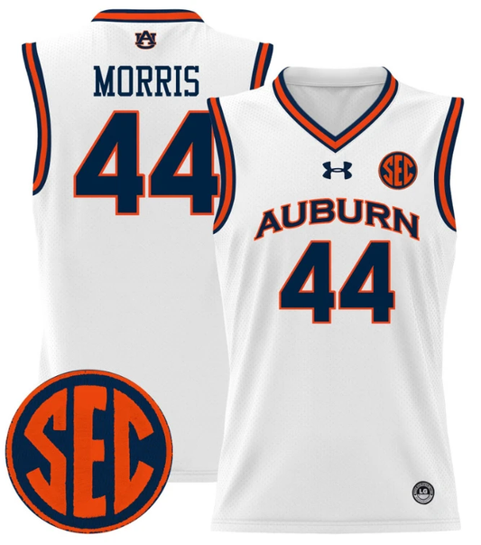 Chris Morris Jersey #44 Auburn Tigers 2024 Lightweight Basketball White by My store basketball