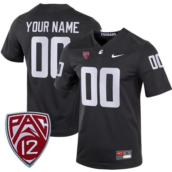Custom Washington State Cougars Jersey Name and Number College Football Charcoal Alternate Game – All Stitched by My Store