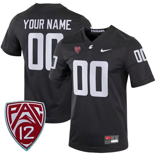 Custom Washington State Cougars Jersey Name and Number College Football Charcoal Alternate Game – All Stitched by My Store