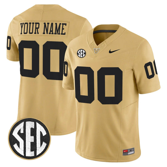Custom Vanderbilt Commodores Jersey Name, Number 2025 Limited Stitched Gold by My Store