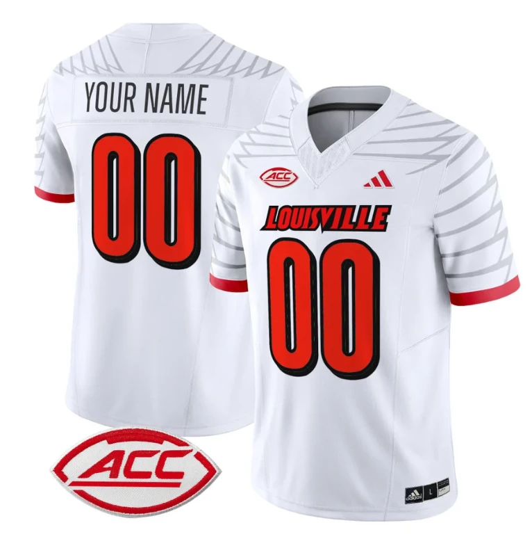 Custom Louisville Cardinals Jersey Name and Number Vapor Football Stitched White by My Store