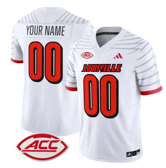 Custom Louisville Cardinals Jersey Name and Number Vapor Football Stitched White by My Store