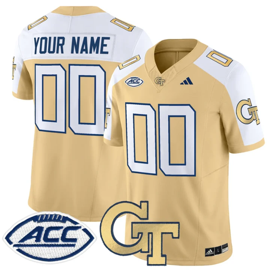Custom Georgia Tech Yellow Jackets Jersey 2025 Vapor Limited Stitched Gold Alternate by NCAA Football Jersey