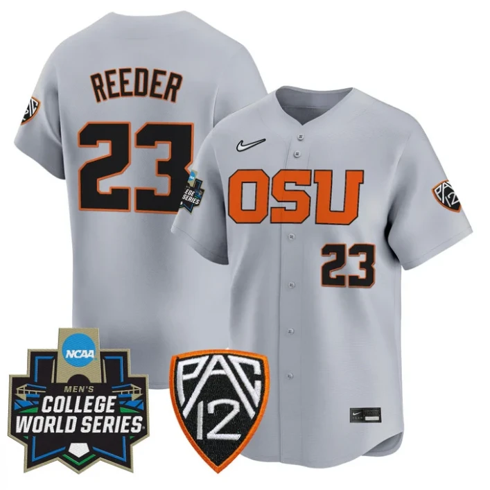 Canon Reeder Jersey #23 Oregon State Beavers 2025 World Series Stitched Gray by My Store