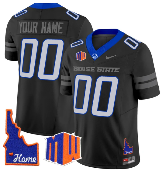 Custom Boise State Broncos Jersey Name, Number Home Patch Vapor Football Black by My Store