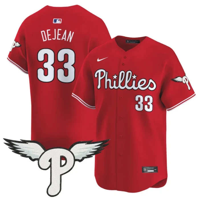 Cooper DeJean Jersey #33 Philadelphia Phillies 2025 Vapor Premier Limited Stitched Red by My Store