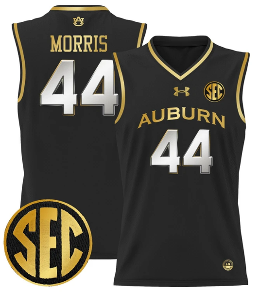 Chris Morris Jersey #44 Auburn Tigers 2024 Lightweight Basketball Black Gold by My store basketball