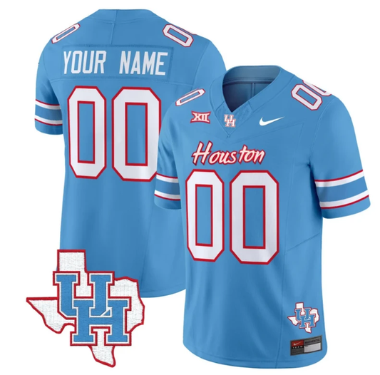 Custom Houston Cougars Jersey Name and Number Inspired Vapor College Football Limited All Stitched Blue by My Store