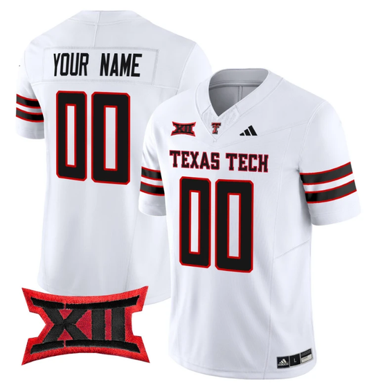 Custom Texas Tech Red Raiders Jersey Name and Number Vapor Limited Football White by My Store