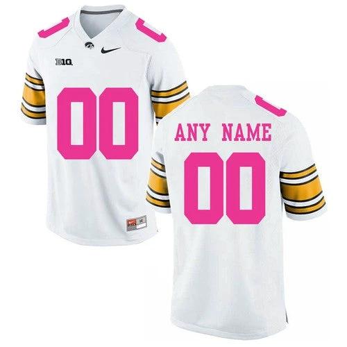 Custom Iowa Hawkeyes Jersey Name and Number College NCAA Football Pink White by My Store