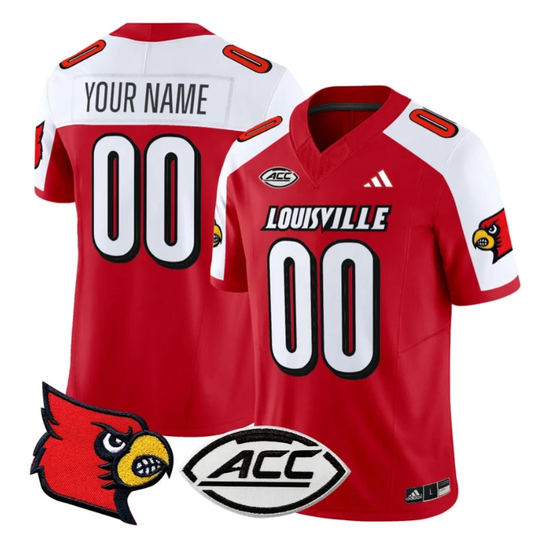Custom Louisville Cardinals Jersey Name and Number Vapor Football Stitched Red Alternate by My Store