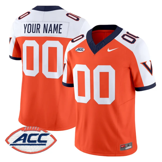 Custom Virginia Cavaliers Jersey Name, Number 1995 Throwbacks Stitched Orange Alternate by NCAA Football Jersey