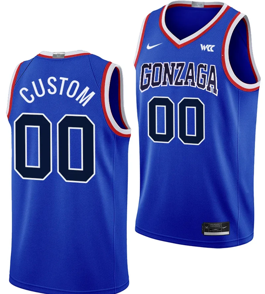 Custom Gonzaga Bulldogs Jersey Name and Number Throwback Basketball uniform 2023-24 Blue by My store basketball