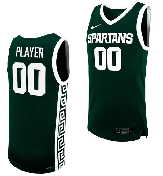 Custom Michigan State Spartans Jersey Name and Number College Basketball Green by My store basketball