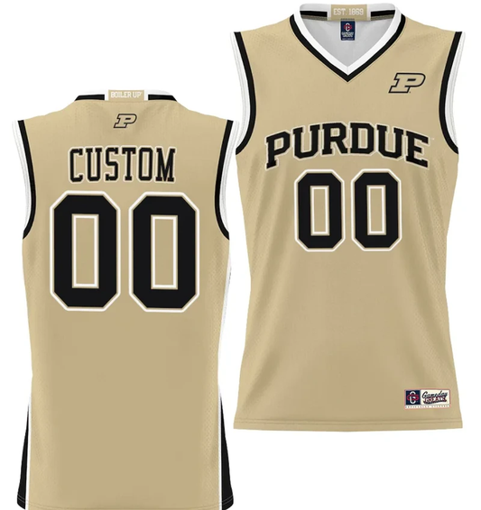 Custom Purdue Boilermakers Jersey Name and Number NIL College Basketball Lightweight Gold by My store basketball