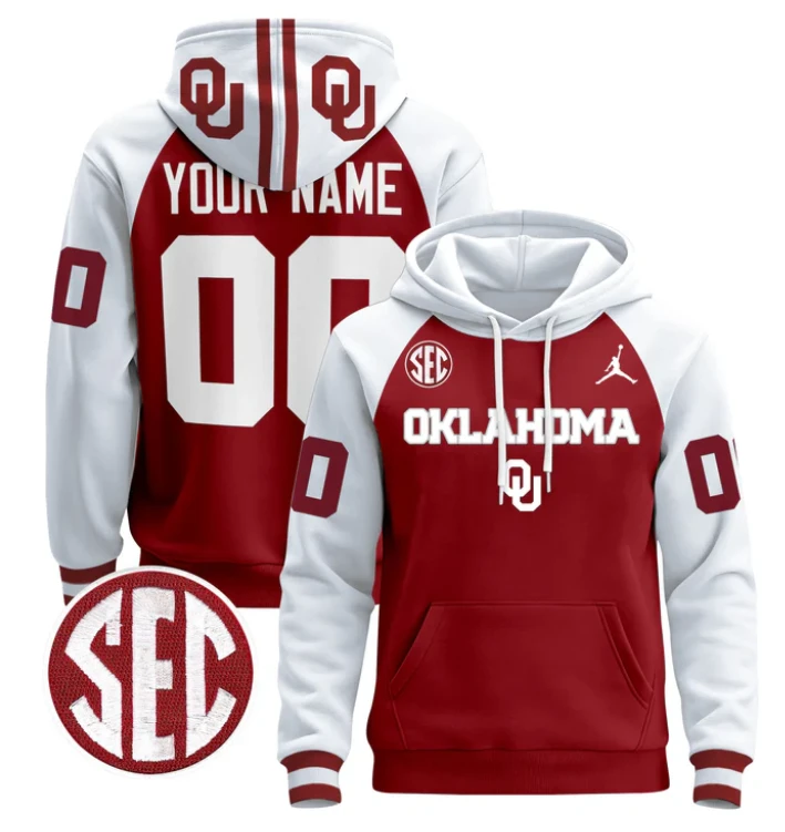 Custom Oklahoma Sooners Hoodie Name, Number 2024 Pullover V3 by Hoodie Pullover