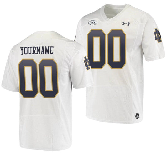 Custom Notre Dame Fighting Irish Jersey Name and Number NCAA College Football ACC Patch White by My Store