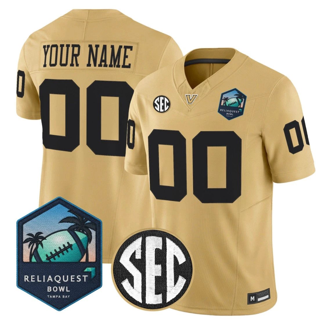 Custom Vanderbilt Commodores Jersey 2025 ReliaQuest Bowl Vapor Stitched by My Store NCAA Football Jerseys