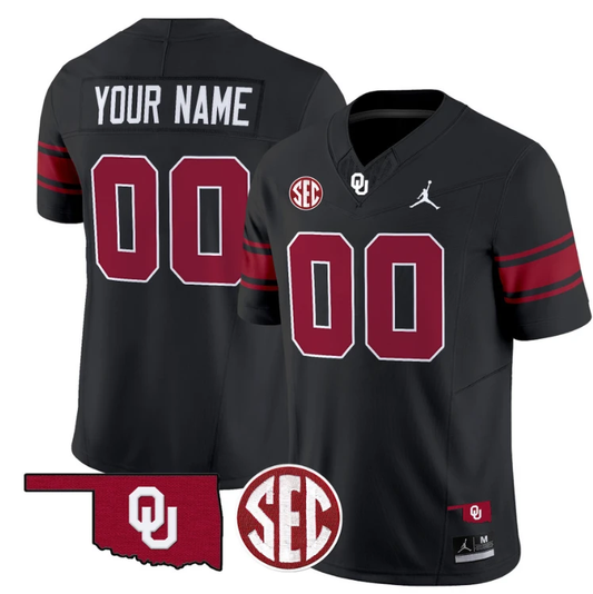 Custom Oklahoma Sooners Jersey Name and Number Football Throwback Vapor Limited Stitched Black by My Store